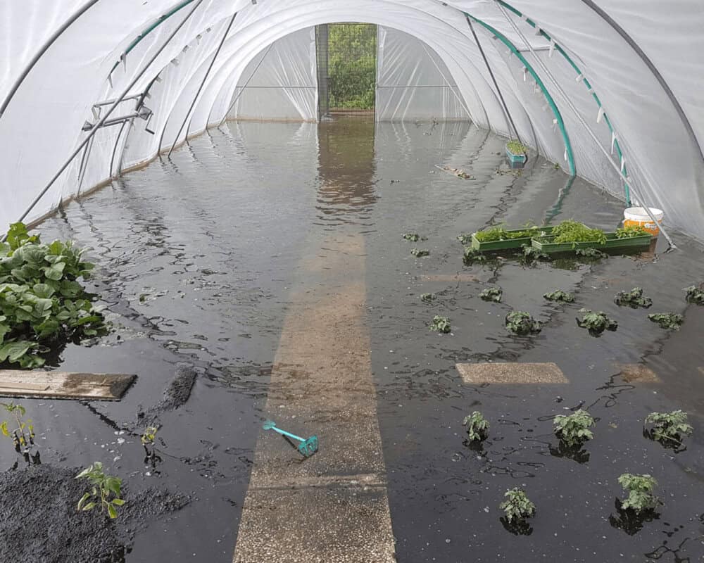 Land unter im Folientunnel